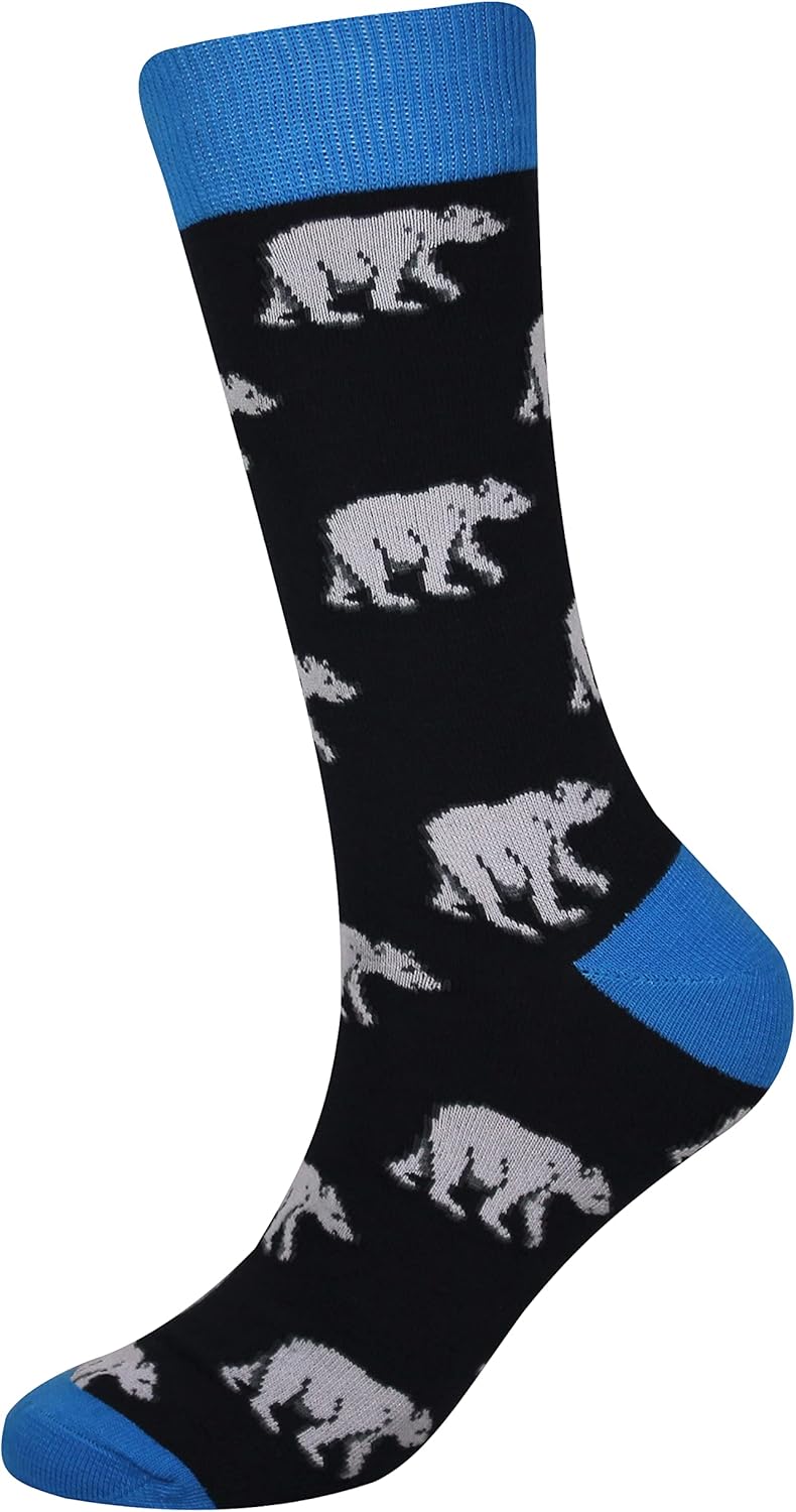 Cansok Men's 2/4 Packs Fun Crazy Novelty Dress Crew Socks - Image 4
